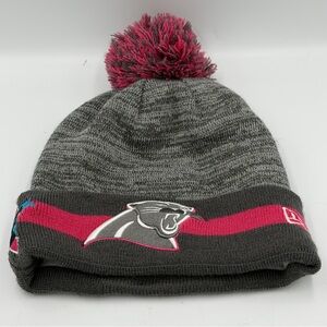 Carolina Panthers NFL Crucial Catch New Era Cap Beanie Hat Pink Grey OSFA